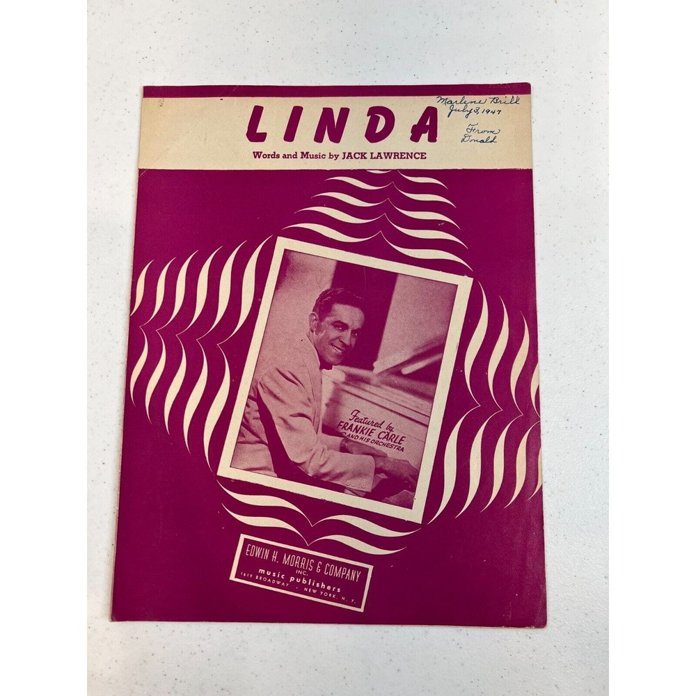 Vintage Linda Words and Music by Jack Lawrence Piano Sheet Music Collectable